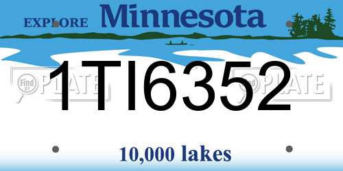 1TI6352 Minnesota License Plate