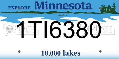 1TI6380 Minnesota License Plate