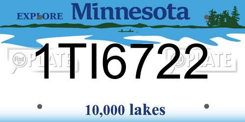 1TI6722 Minnesota License Plate