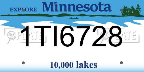 1TI6728 Minnesota License Plate