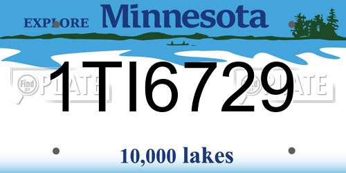 1TI6729 Minnesota License Plate