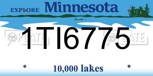 1TI6775 Minnesota License Plate