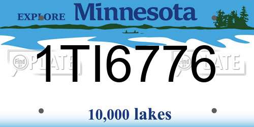 1TI6776 Minnesota License Plate