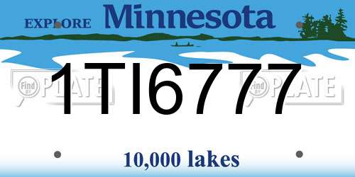 1TI6777 Minnesota License Plate