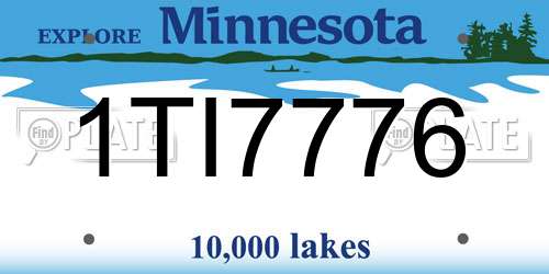 1TI7776 Minnesota License Plate