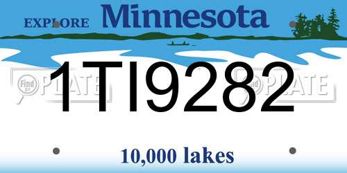 1TI9282 Minnesota License Plate
