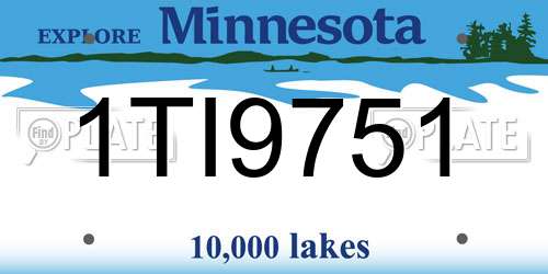 1TI9751 Minnesota License Plate