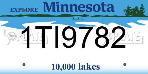 1TI9782 Minnesota License Plate