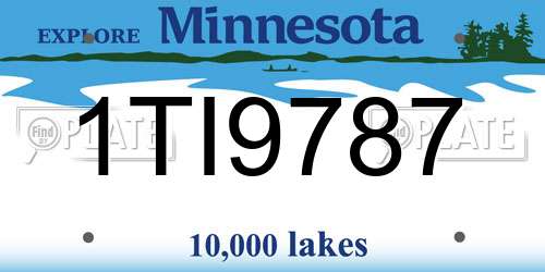1TI9787 Minnesota License Plate