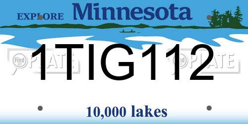 1TIG112 Minnesota License Plate