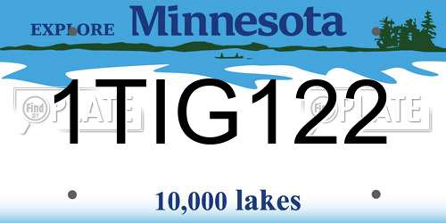 1TIG122 Minnesota License Plate