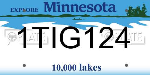 1TIG124 Minnesota License Plate
