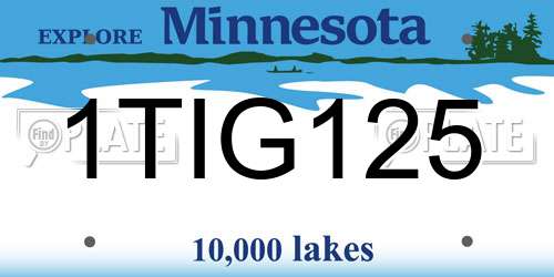 1TIG125 Minnesota License Plate