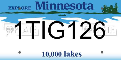 1TIG126 Minnesota License Plate