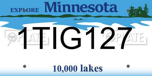 1TIG127 Minnesota License Plate