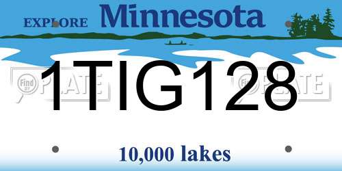 1TIG128 Minnesota License Plate