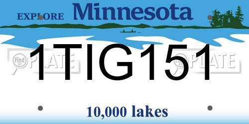 1TIG151 Minnesota License Plate