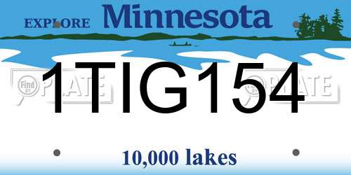 1TIG154 Minnesota License Plate
