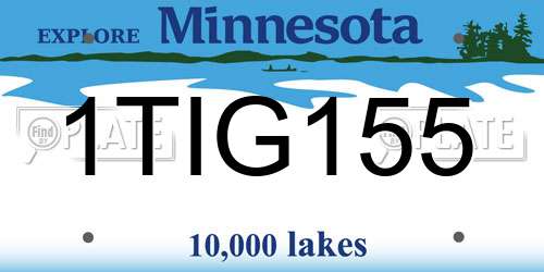 1TIG155 Minnesota License Plate