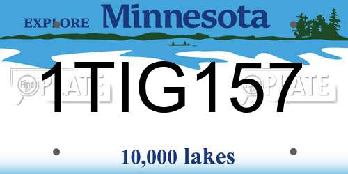 1TIG157 Minnesota License Plate