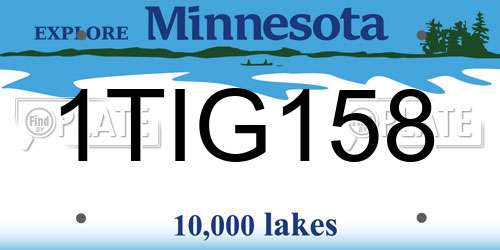 1TIG158 Minnesota License Plate