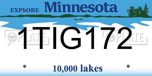 1TIG172 Minnesota License Plate