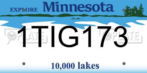 1TIG173 Minnesota License Plate