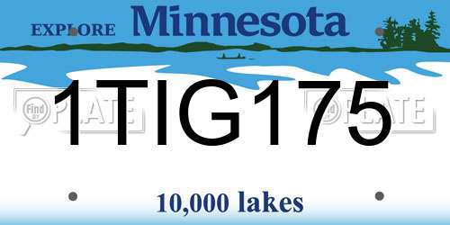 1TIG175 Minnesota License Plate