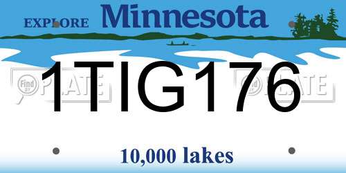 1TIG176 Minnesota License Plate