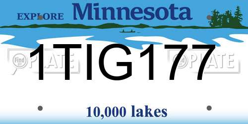 1TIG177 Minnesota License Plate