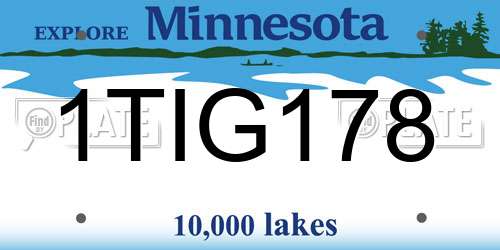 1TIG178 Minnesota License Plate