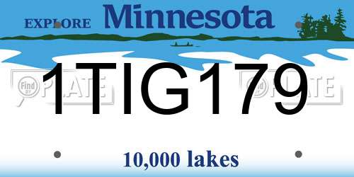 1TIG179 Minnesota License Plate
