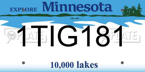 1TIG181 Minnesota License Plate