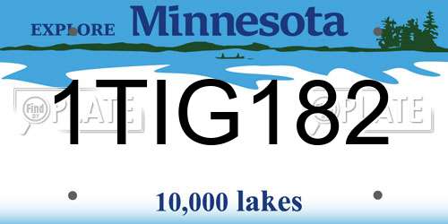 1TIG182 Minnesota License Plate