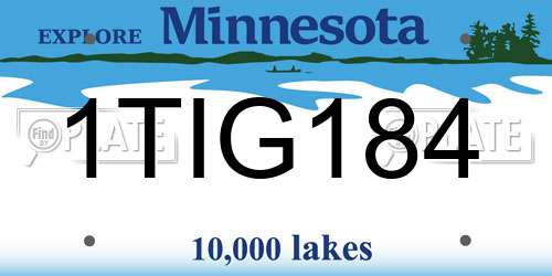1TIG184 Minnesota License Plate