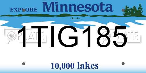 1TIG185 Minnesota License Plate