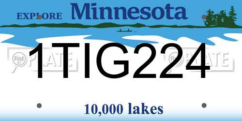 1TIG224 Minnesota License Plate
