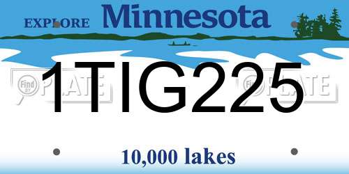 1TIG225 Minnesota License Plate