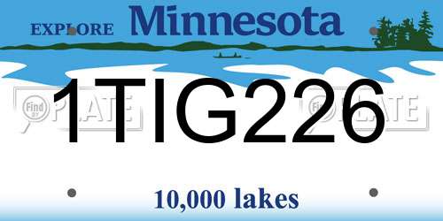 1TIG226 Minnesota License Plate