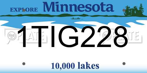 1TIG228 Minnesota License Plate