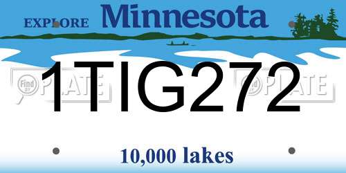 1TIG272 Minnesota License Plate