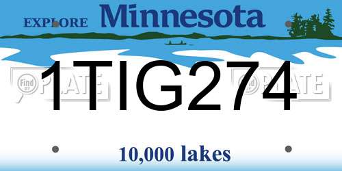 1TIG274 Minnesota License Plate
