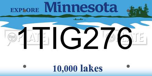 1TIG276 Minnesota License Plate