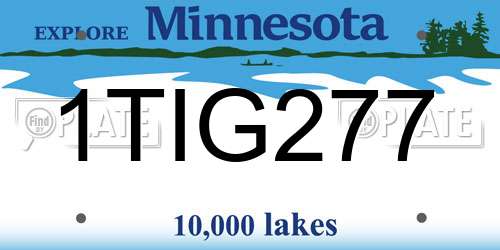 1TIG277 Minnesota License Plate
