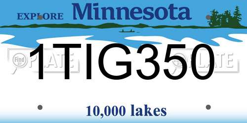 1TIG350 Minnesota License Plate