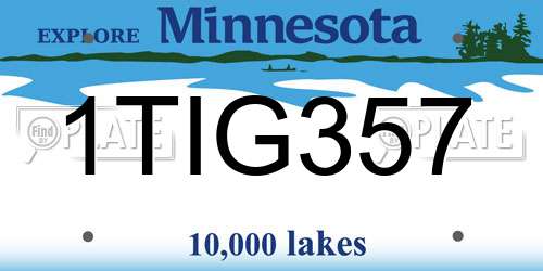1TIG357 Minnesota License Plate