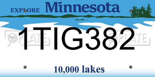 1TIG382 Minnesota License Plate