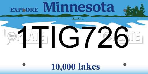 1TIG726 Minnesota License Plate