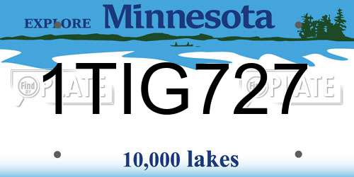 1TIG727 Minnesota License Plate