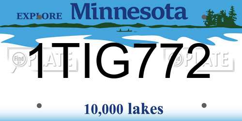 1TIG772 Minnesota License Plate